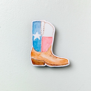 Texas Flag Cowboy Boot Magnet, Texas Refrigerator Magnet, Fridge Magnets