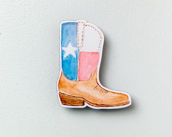 Texas Flag Cowboy Boot Magnet, Texas Refrigerator Magnet, Fridge Magnets