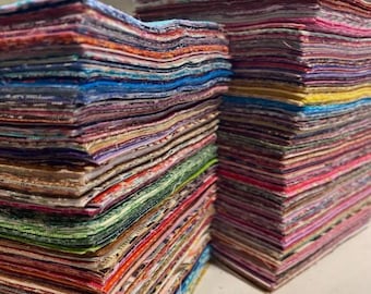 Block Print Cotton Fabric Scraps: Crafting Charm Pack - Assorted Colors