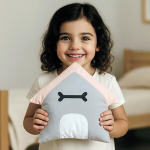 Kennel Decorative Pillow – Dog House Cushion – Kids Room Soft Decor – Handmade Toddler Pillow – Nursery Animal Theme Pillow