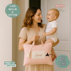 Joygo Baby Travel-Overnight Bag | 6 Colors - Themes – Portable Changing Mat - Muslin Blanket, Pillow & Accessories – Newborn Gift Set 0–18M