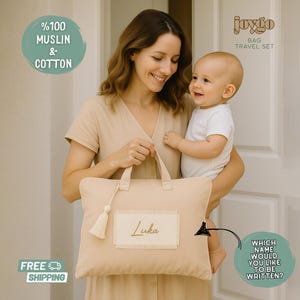 Joygo Baby Travel-Overnight Bag | 6 Colors - Themes – Portable Changing Mat - Muslin Blanket, Pillow & Accessories – Newborn Gift Set 0–18M
