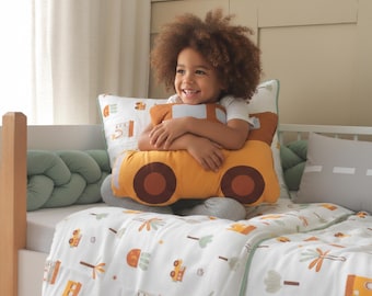 Almohada decorativa para coche – Cojín suave para coche de guardería – Almohada hecha a mano para habitación infantil – Decoración Montessori para sala de juegos – Almohada acogedora para niños pequeños