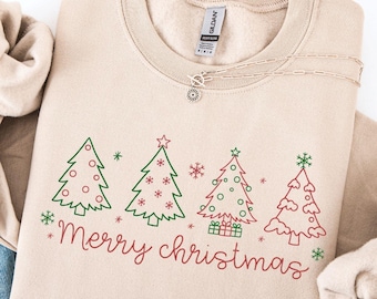 Merry-sweater Merry Christmas-sweater Kersttrui dames Feestelijke vakantietrui Bijpassende kerstsweater