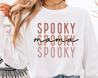 Spooky Mama Comfort Colors Shirt Gift For Mother, Halloween Shirt,Halloween Mama T-shirt, Spooky Season,Halloween Mom Shirt,Retro Fall Shirt