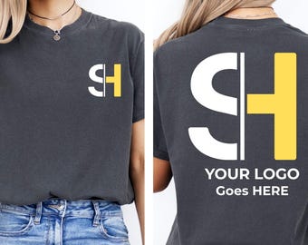 Comfort Colors© Custom Logo Shirts, Personalized Business Tees with Front & Back Logo, Matching Group Gifts, Company Brand T-Shirts