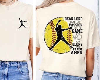 Comfort Colors® Christian Softball Shirt | Faith Softball Mom Gift | Bible Verse Softball Tee | Softball Coach Gift