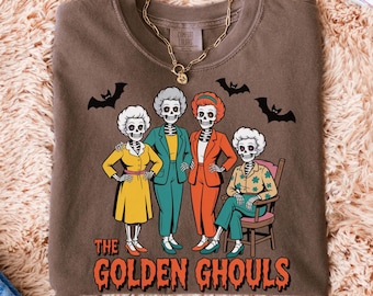 Comfort Colors® The Golden Ghouls Shirt, Funny Halloween Graphic Tee, Spooky Season Top, Retro TV Inspired Fall Gift