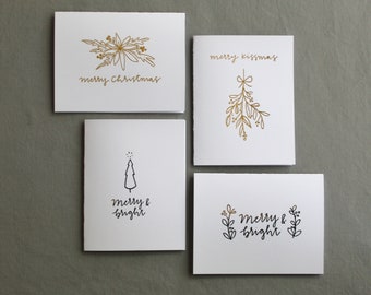 Gretchen Carpenter Designs X Tiny Acorns / Gold Foil / Christmas Cards / Set of 8