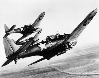 WWII US Navy SBD Dauntless Dive Bombers Print (digitale download)