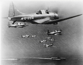 WWII Dive Bombers Print | Black & White Military Aircraft Photo (Digital Download)
