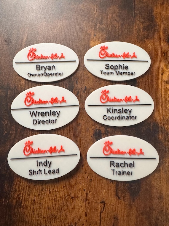 Custom Name Tag – Personalized 3D Printed Gift for Kids - Chick-fil-A Inspired