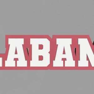 STL imprimable en 3D - Téléchargement instantané pour TOUTES les imprimantes 3D - Enseigne logo LED Alabama
