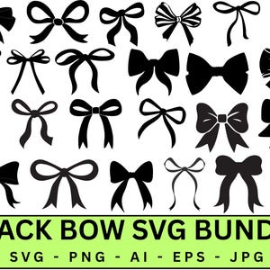 Ribbon Bow Svg Bundle, Ribbon Svg, Bow Svg, Hair Bow Svg, Bow Tie Svg, Bow Clipart, Bow Silhouette, Coquette Bow Svg, Png, Instant Download