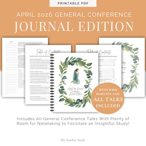 April 2026 General Conference Journal (With Talks) | Jesus Painting Design | Printable PDF