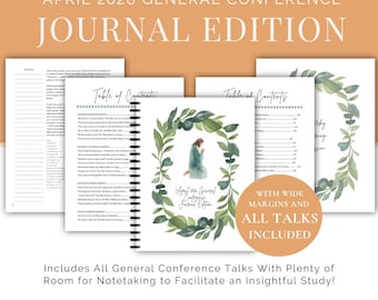 April 2026 General Conference Journal (With Talks) | Jesus Painting Design | Printable PDF