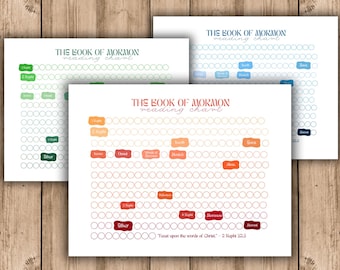 Multi-Color Pack | Book of Mormon Reading Chart | Scripture Study Chart | Instant PDF Download