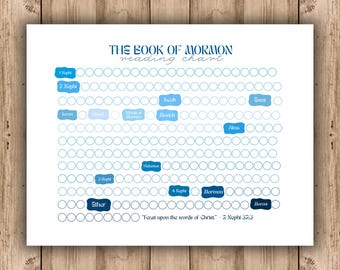 Light Blue Book of Mormon Reading Chart | Scripture Study Chart | Instant PDF Download