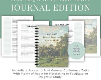 April 2025 General Conference Journal: Wide-Margin Study Notes (Digital Download PDF)