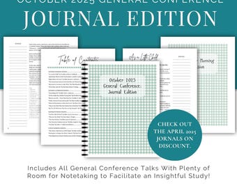 October 2025 General Conference Journal (With Talks) | Printable PDF | Green Gingham | LDS