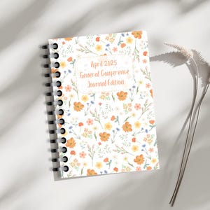 April 2025 General Conference Journal with Full Talks: Floral LDS Study, Wide-Margin, Spiral Bound