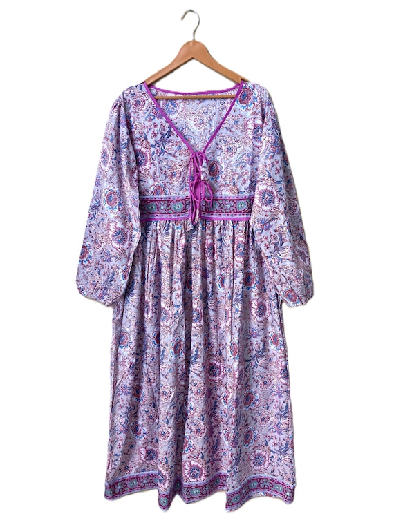Cotton Maxi Dress: Puff Sleeve Boho Summer Outfit