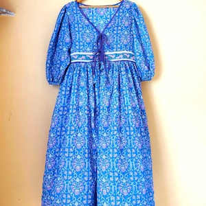 woman cotton summer dress daily wear beach wear Cotton Maxi Boho Women&#39;s Summer Outfit  Lightweight & Breathable Puff Sleeve Cotton Dress