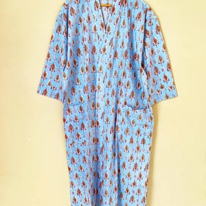 Floral Cotton Kimono Robe: Lightweight Bathrobe, Pajama Cover