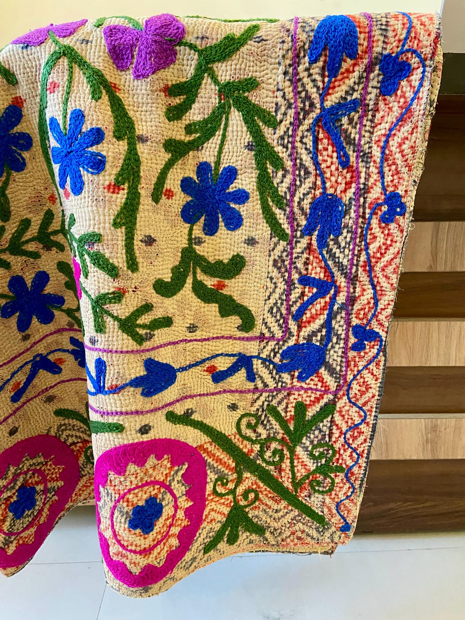 5点セット ヴィンテージ カンタキルト（スザニ刺繍入り）1940年代