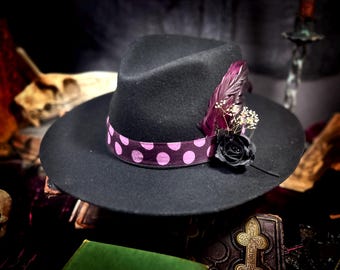 Custom Black Wool Fedora  Hat. “The Mowtown”