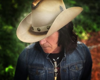 Custom Distressed Tan Cowboy Hat