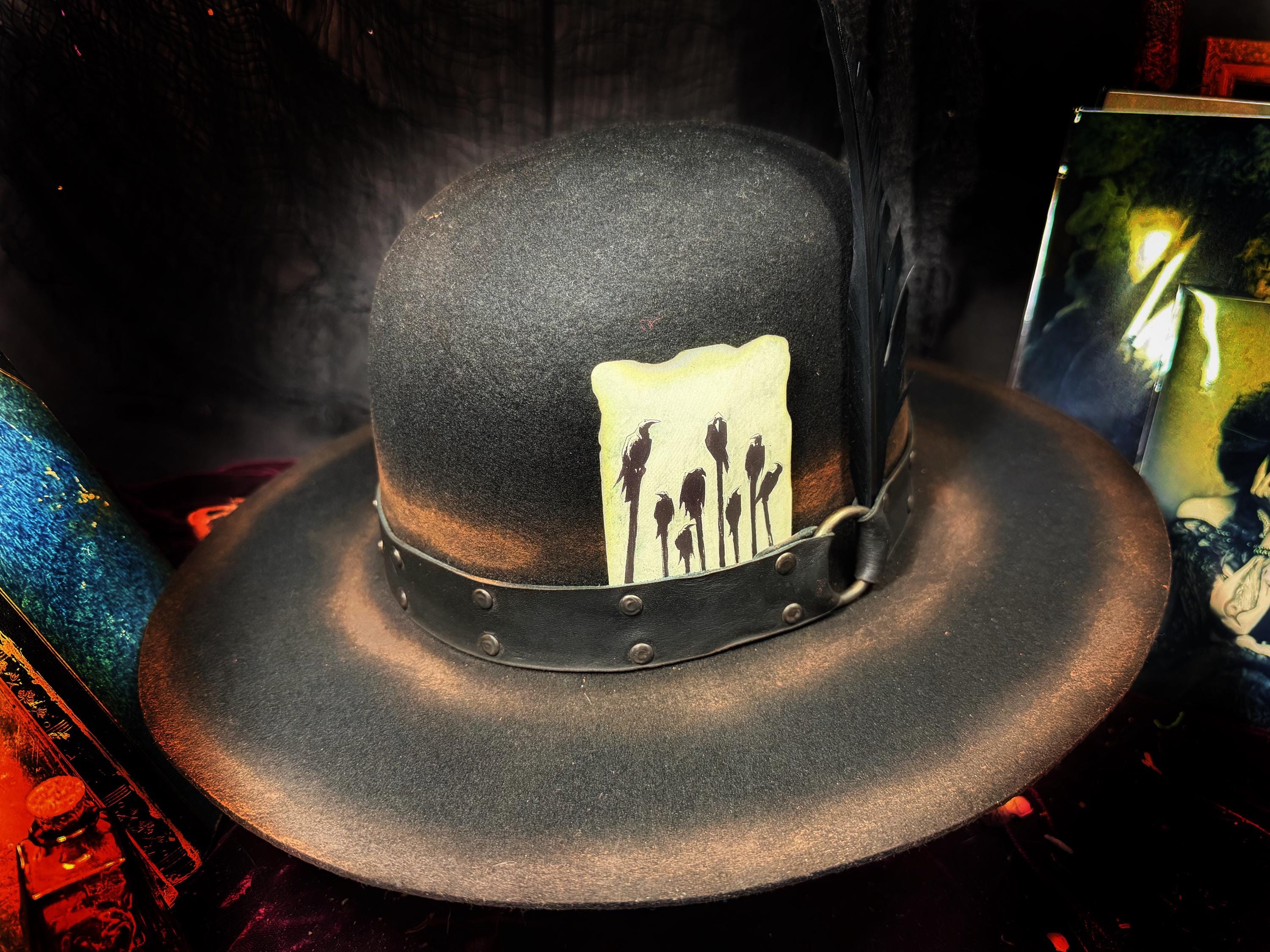 Open Crown Distressed Hat - Etsy