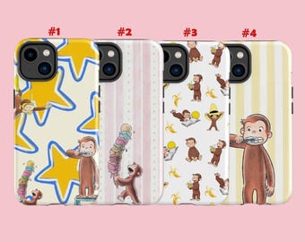 Curious George Phone Case: Cartoon Monkey, Shockproof Dual Layer