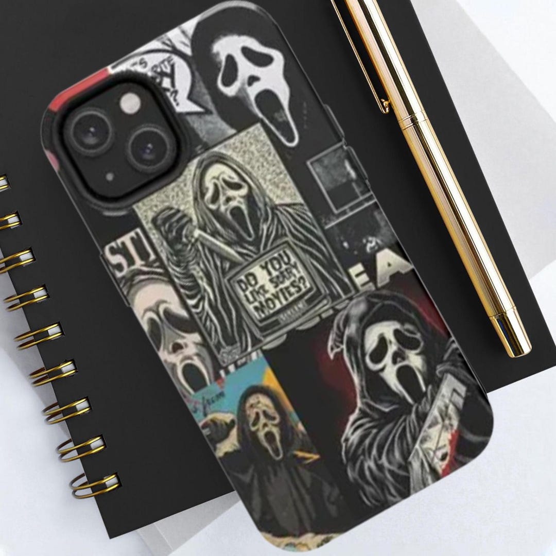 Scream Library Case Vintage Halloween Horror Movie Phone Case: Spooky Gothic Design, Scream ...