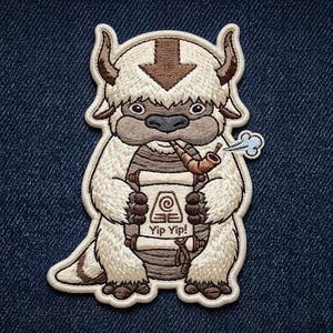 Appa Embroidered Patch, Flying Bison Badge, Appa Embroidered Patch Iron-On