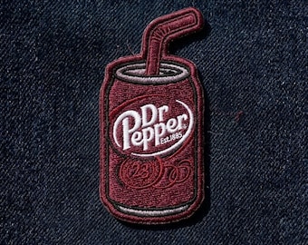DR PEPPER Embroidered Patch, Funny Meme Badge, Dr Pepper Embroidered Patch Iron-On
