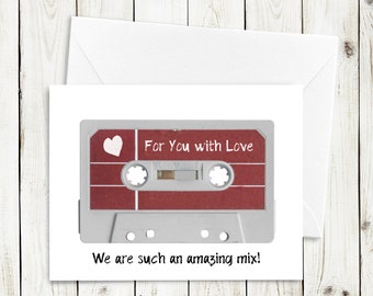 Mix Tape Printable Love Card - Instant Download