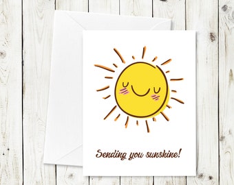 Sending You Sunshine Printable Greeting Card - Instant Download