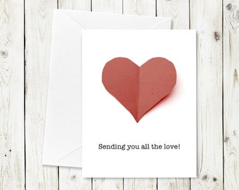 Sending All the Love Printable Greeting Card - Instant Download