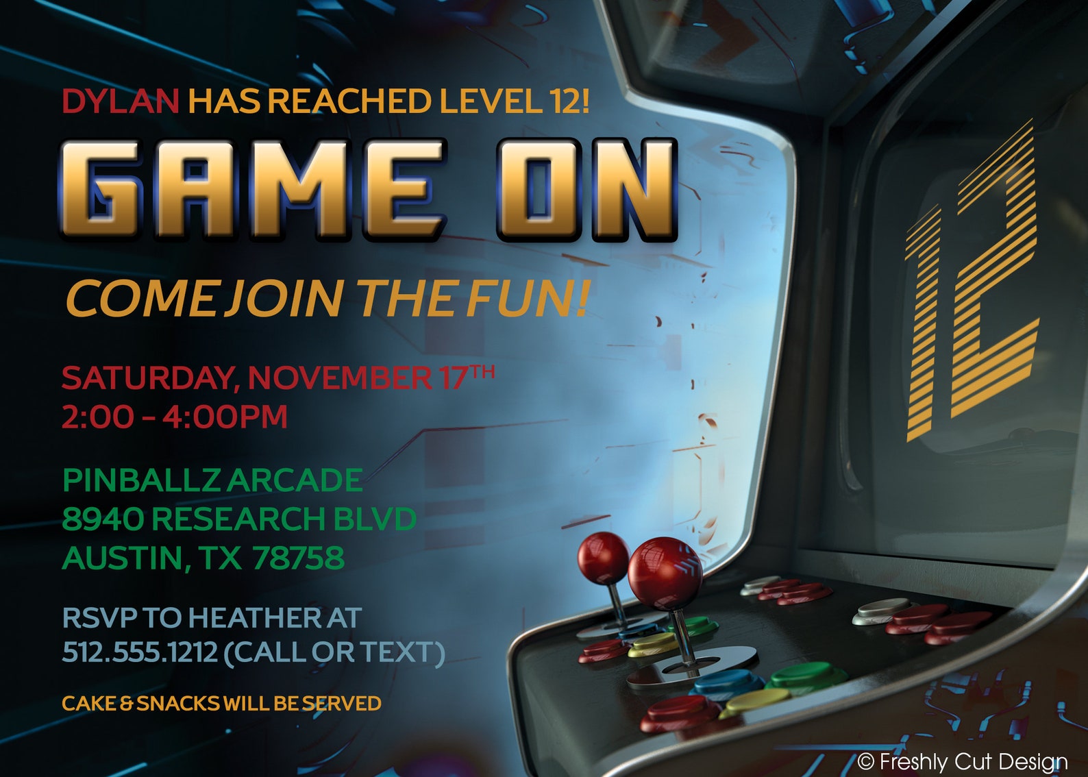 Game on Birthday Party Invitation Printable or Printed w/ FREE ...