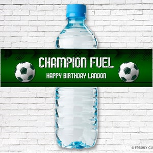 Goal! Soccer Birthday Printable Water Bottle Labels