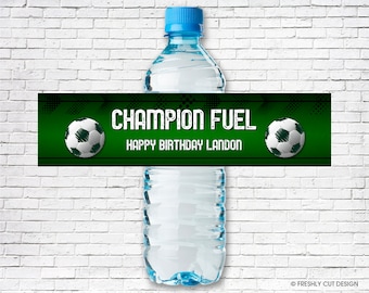 Goal! Soccer Birthday Printable Water Bottle Labels