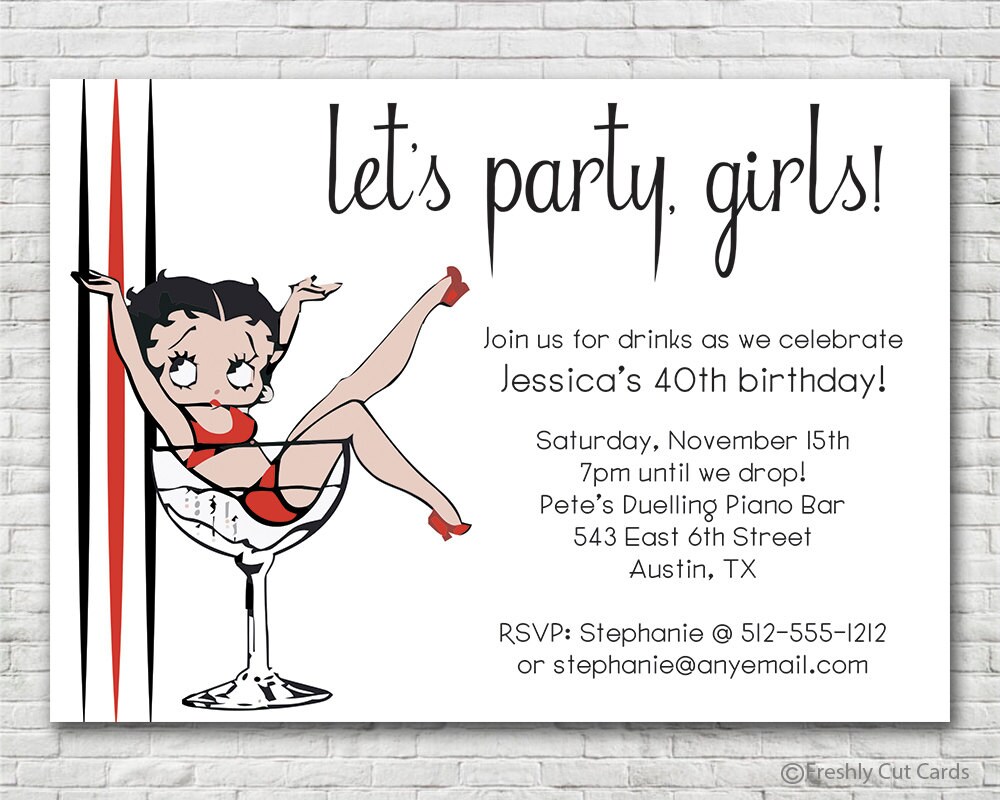 Party On With Betty Boop Invitation Imprimable Ou Imprime Etsy France