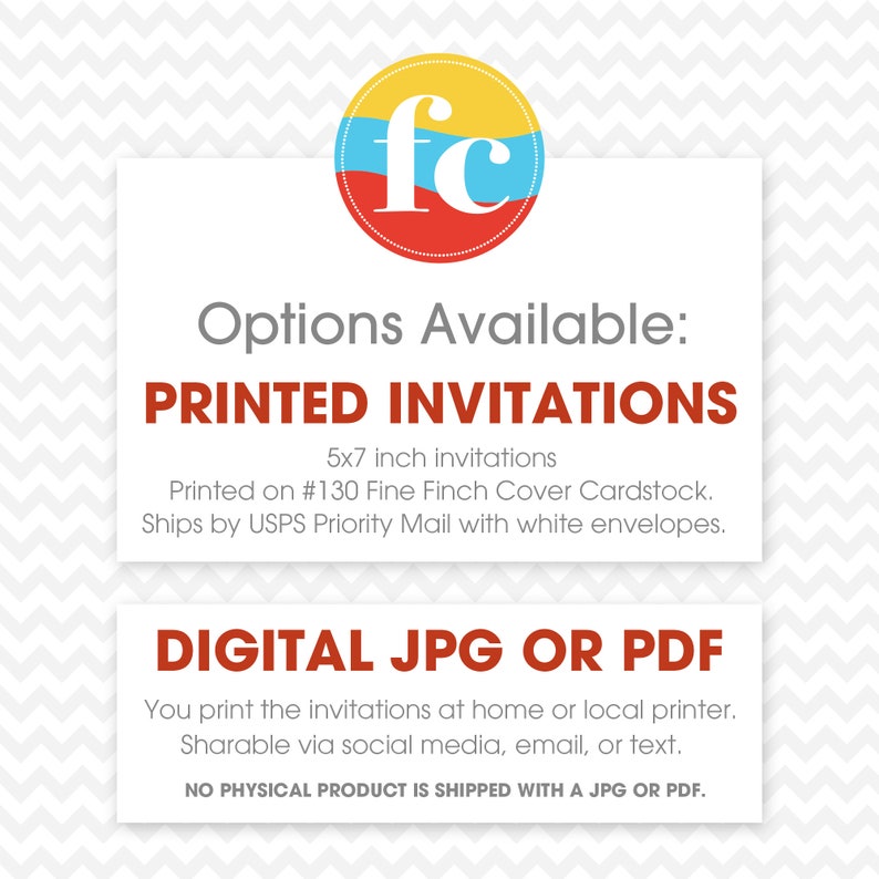 Bright Watercolor Birthday Invitation Printable or Printed w/ FREE Envelopes image 3