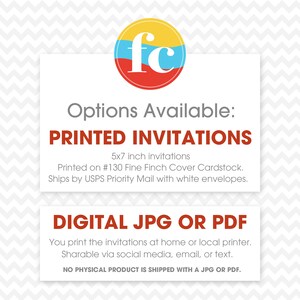 Modern Abstract Bridal Shower Invitation Printable or Printed w/ FREE Envelopes image 4