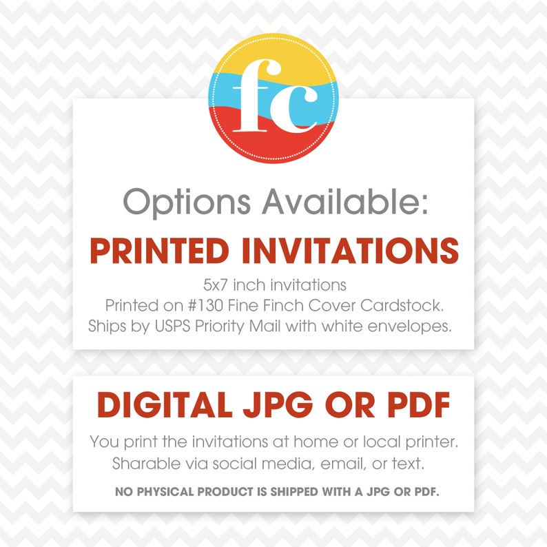 Modern Abstract Bridal Shower Invitation Printable or Printed w/ FREE Envelopes image 4