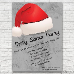 Grungy Dirty Santa Holiday Party Printable or Printed w/ | Etsy