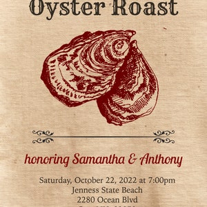 Oyster Roast Invitation Printable or Printed w/ FREE Envelopes - Etsy