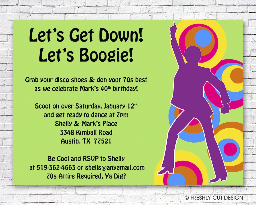 get-down-and-boogie-70s-invitation-printable-or-printed-w-free-envelopes-etsy
