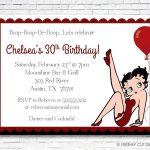 Boop Boop De Boop Birthday Invitation Printable or Printed w/ FREE Envelopes image 1